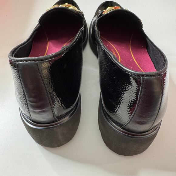 MUNRO Viv Lug Loafer Black Gold Chain Arch Support 11 Narrow - Picture 7 of 9